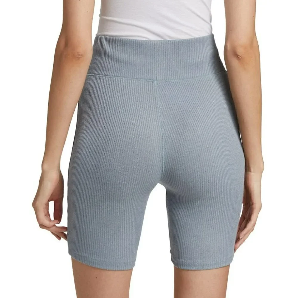 Rag & Bone | NWT The Knit Rib Bike Short Greyed Blue High Waisted Pull-On Size M